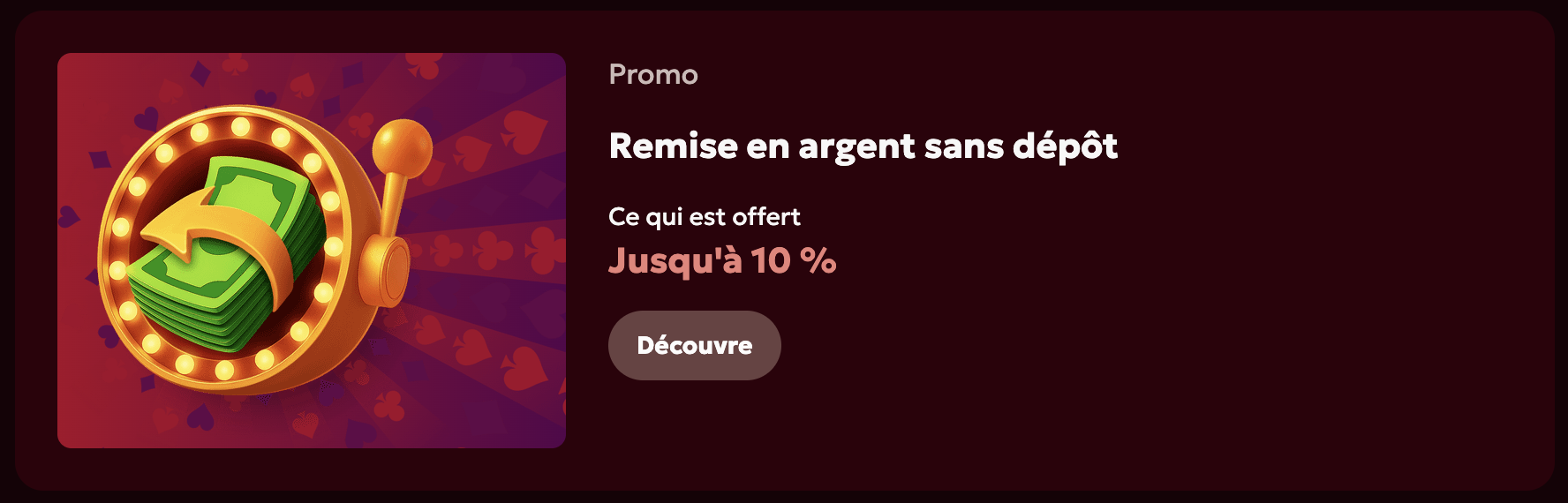 Offre de cashback Spinobon Casino : récupérez un pourcentage de vos mises