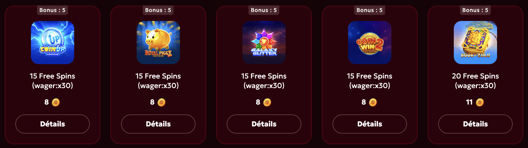 Boutique de bonus Spinobon : échangez vos points contre des récompenses