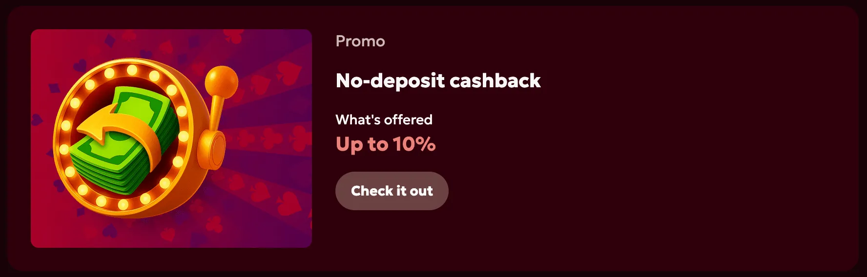 Spinobon Casino weekly cashback offer for active players