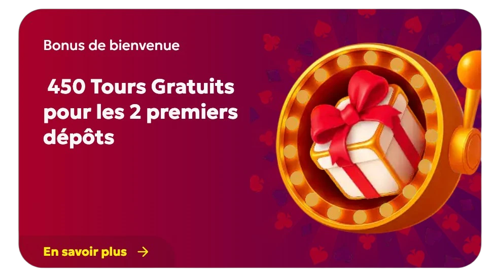 Bannière de la page d'accueil du casino Spinobon présentant des offres de bonus de bienvenue et des machines à sous populaires