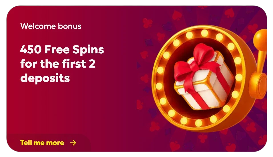 Spinobon Casino homepage banner featuring welcome bonus offers and popular slot machines